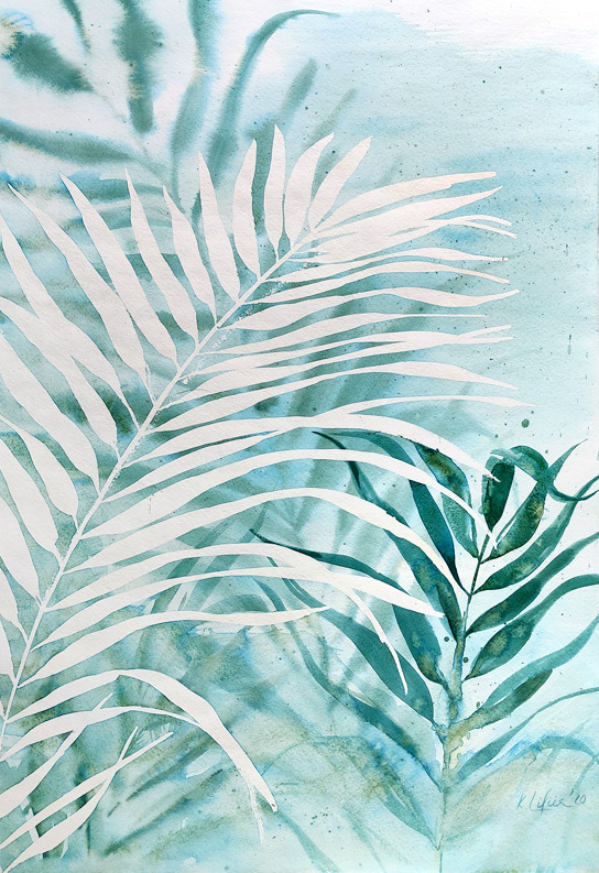 Plants watercolor painting